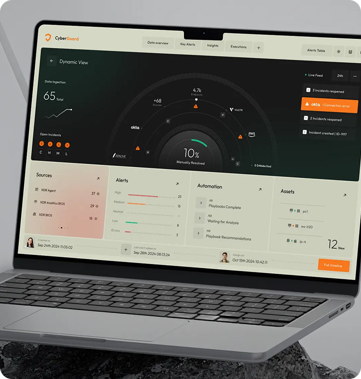 Dashboard on laptop